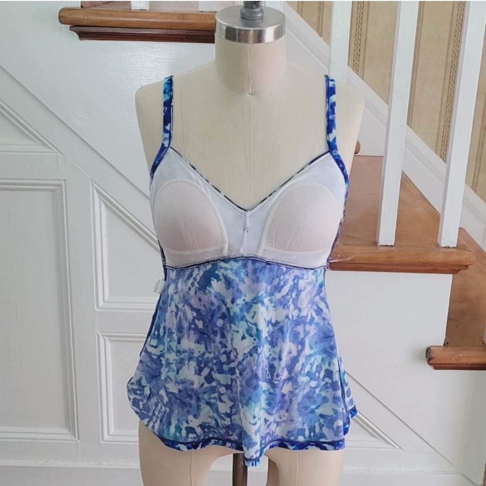 CROFT & BARROW Blue Floral Tankini Martha Vine Size Small Excellent Condition - Picture 4 of 9